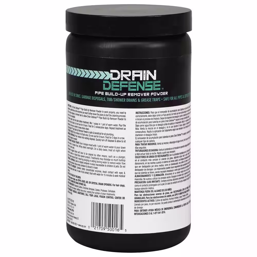 ZEP 18 oz. Drain Defense Pipe Build Up Remover Powder (Case of 12)