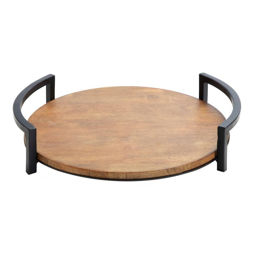 Kate and Laurel Ficher 15 in. x 3 in. x 15 in. Rustic Brown/Black Decorative Wall Shelf