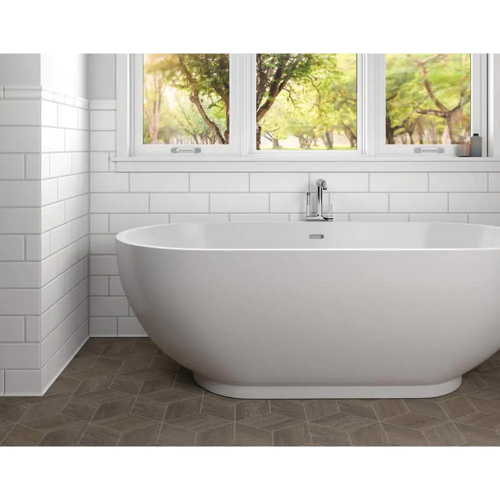 Daltile Restore Bright White 2 in. x 6 in. Ceramic Chair Rail Wall Trim Tile (0.09 sq. ft./ piece)