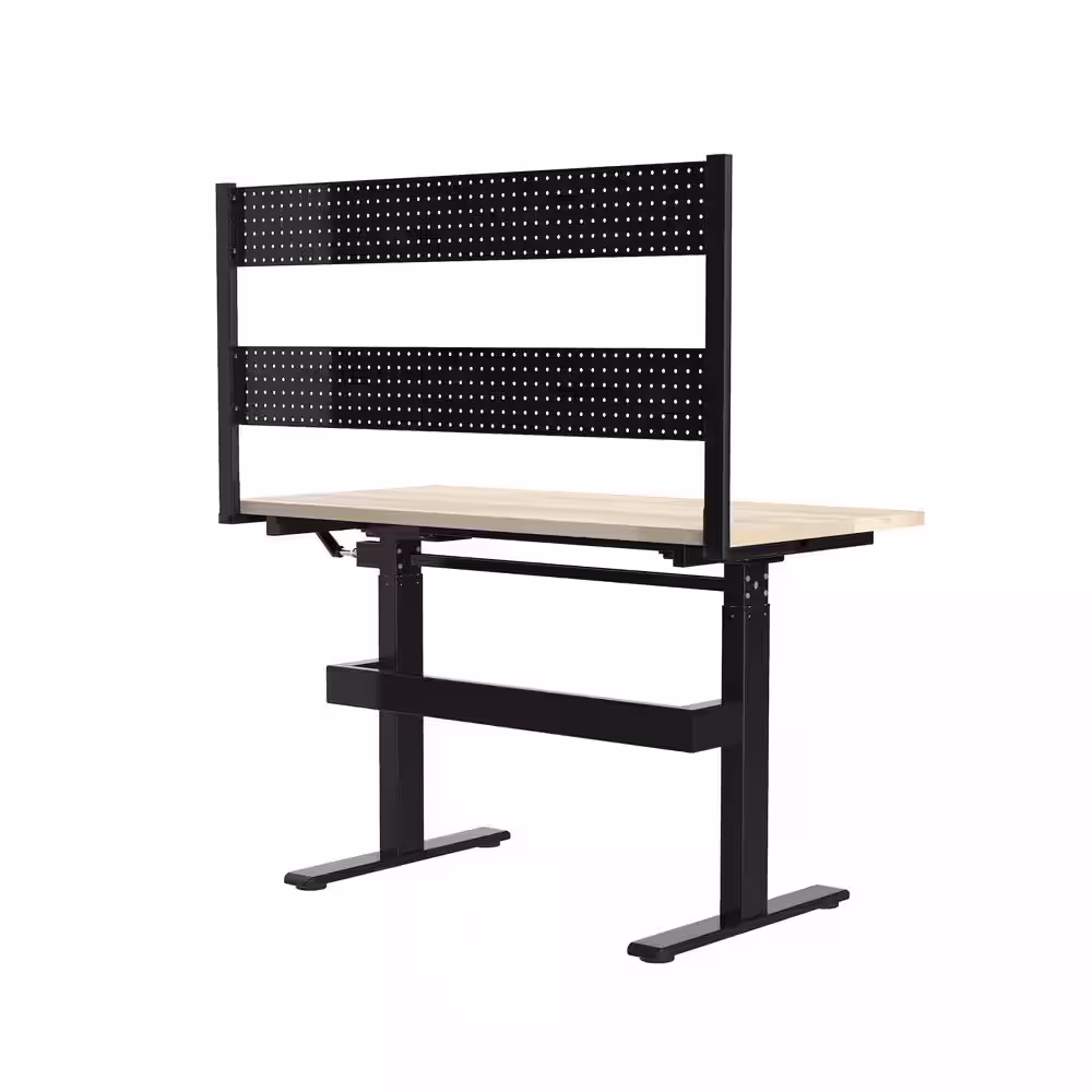 None Rocko Manual Adjustable Workbench with Pegboard