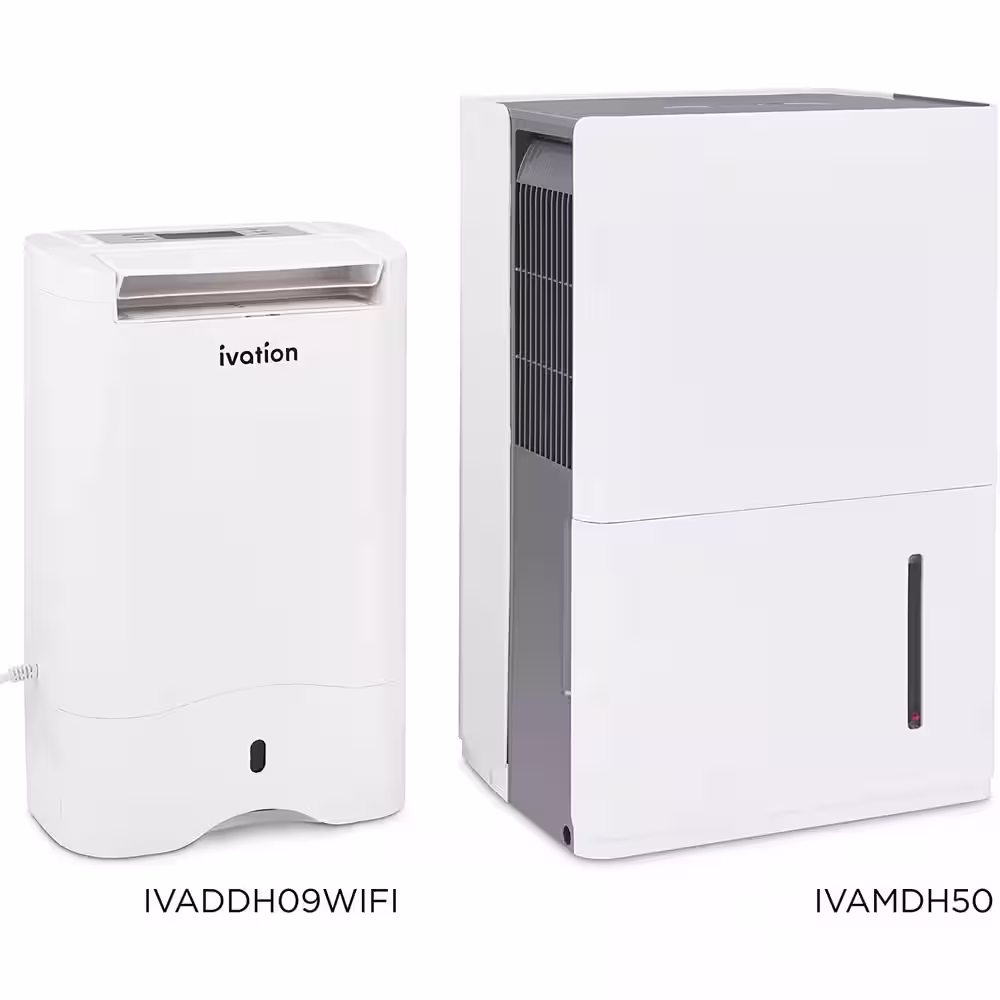 Ivation 19 Pint Wi-Fi Desiccant Dehumidifier w/Continuous Drain Hose and Smartphone Control