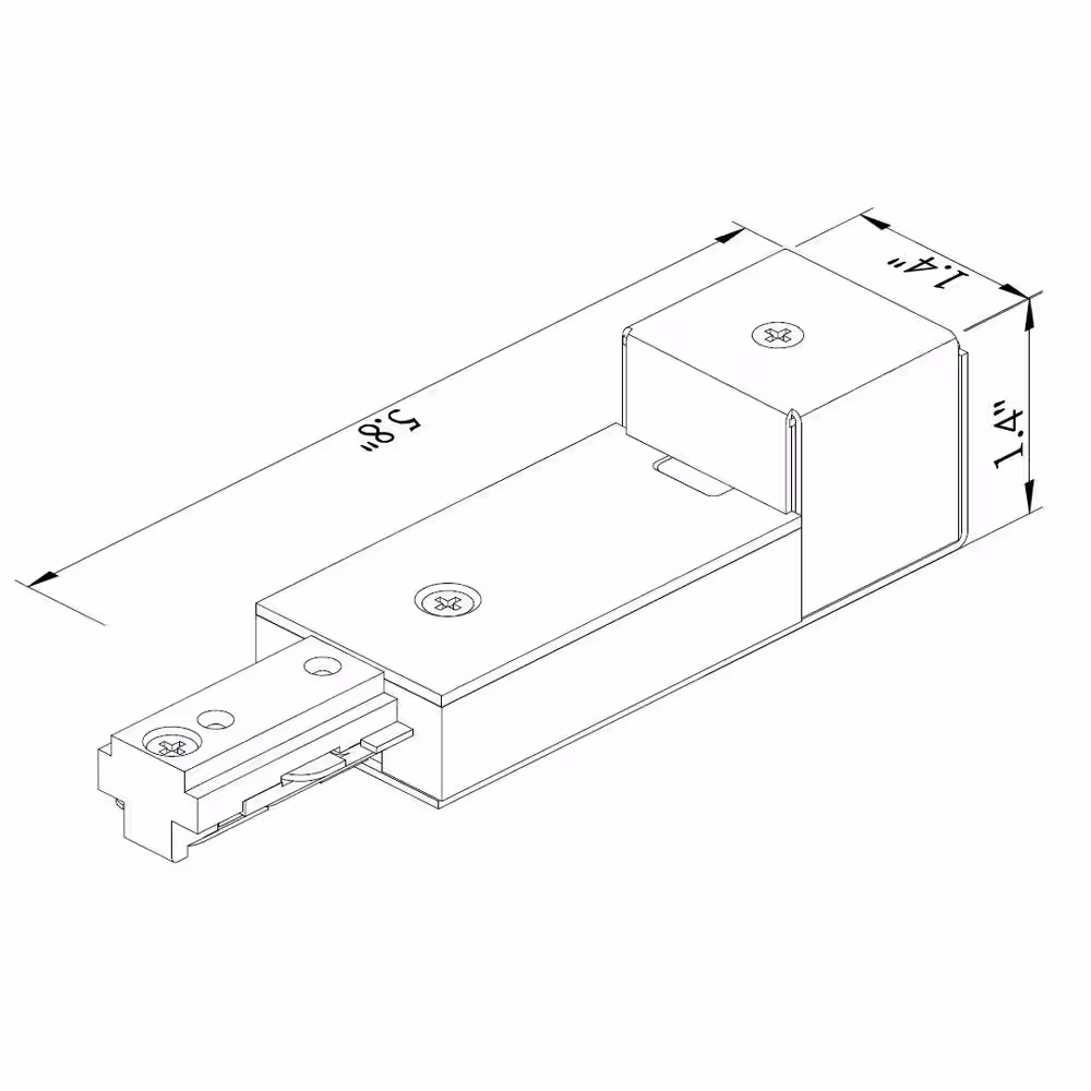 Hampton Bay 2400-Watt Black Linear Track Conduit Power Feed Track Lighting Connector