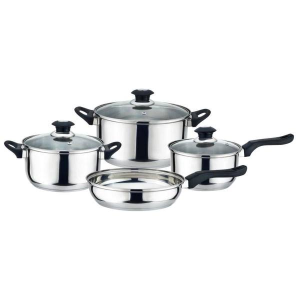 J&V TEXTILES 7-Piece Stainless Steel Pots and Pans Kitchen Cookware Set