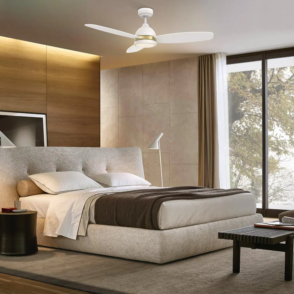 CARRO Biscay 48 in. Dimmable LED Indoor/Outdoor White Smart Ceiling Fan with Light and Remote, Works with Alexa/Google Home