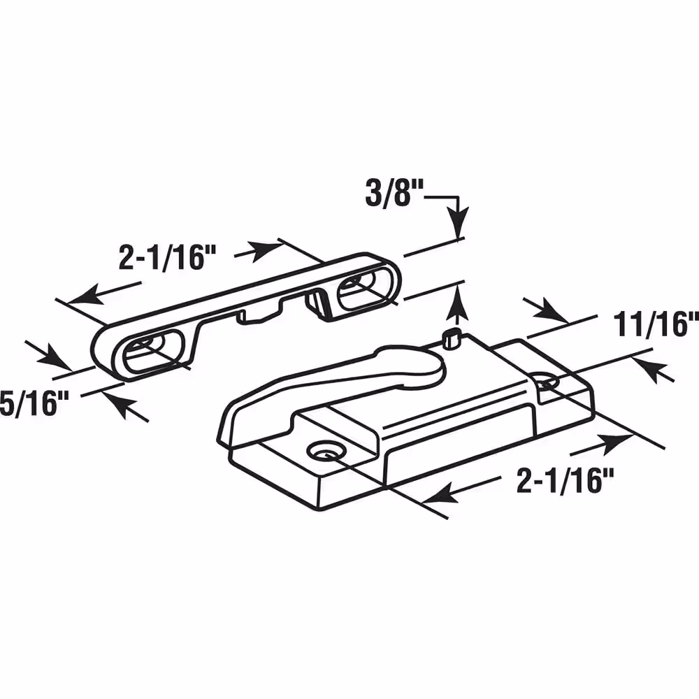 Prime-Line Diecast, White, Window Sash Lock, Right Hand