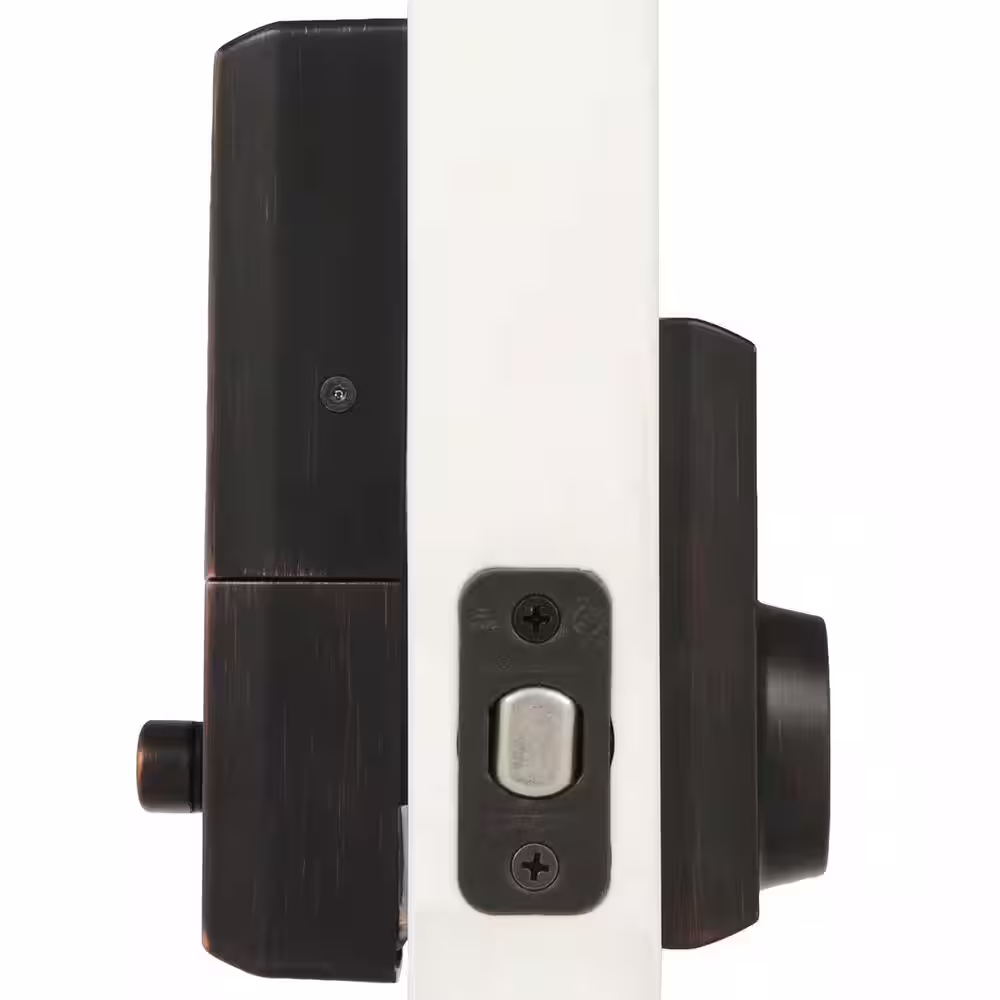 Kwikset SmartCode 909 Contemporary Venetian Bronze Single Cylinder Keypad Electronic Deadbolt Featuring SmartKey Security