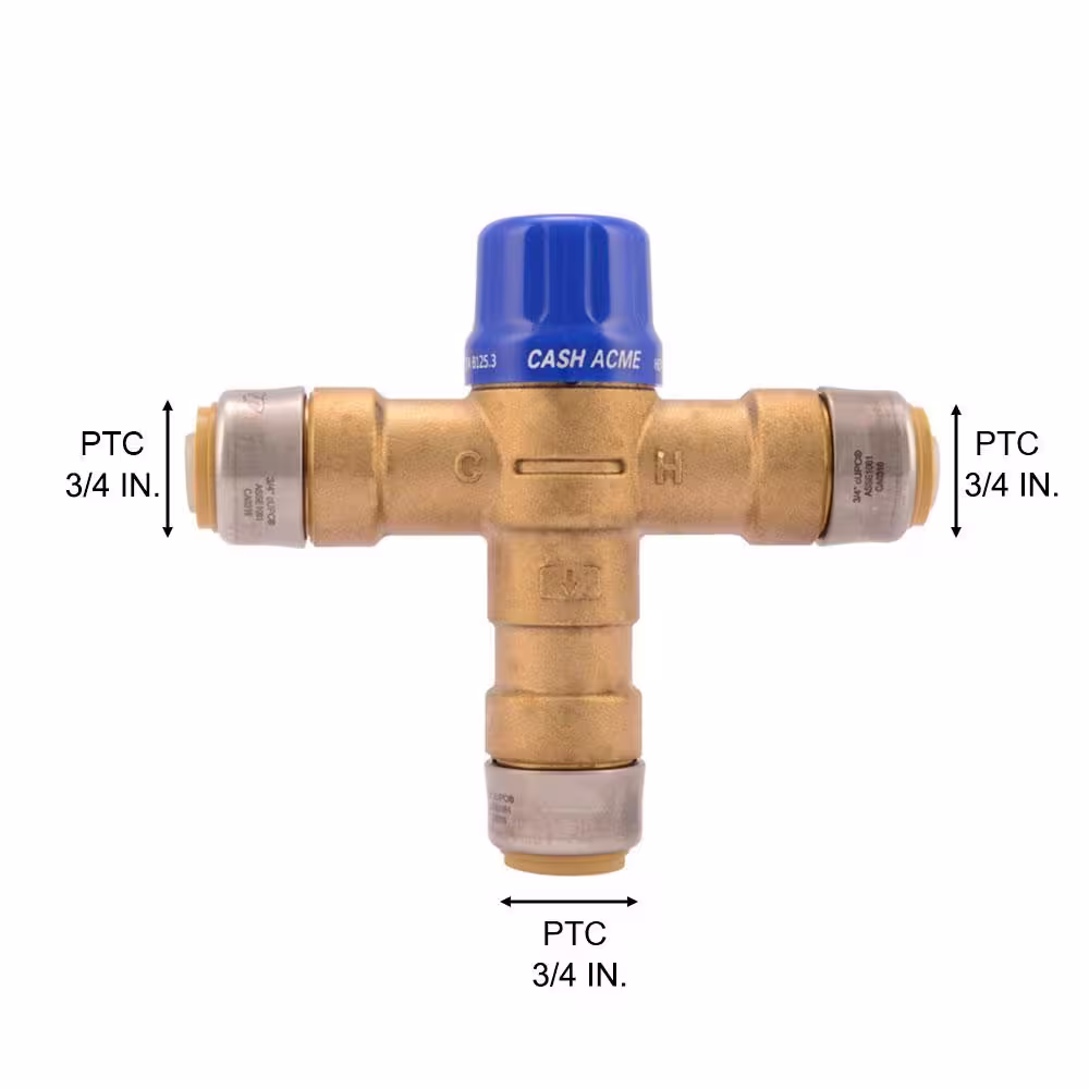 SharkBite 3/4 in. Push-to-Connect Brass Heat Guard 110-D Thermostatic Mixing Valve