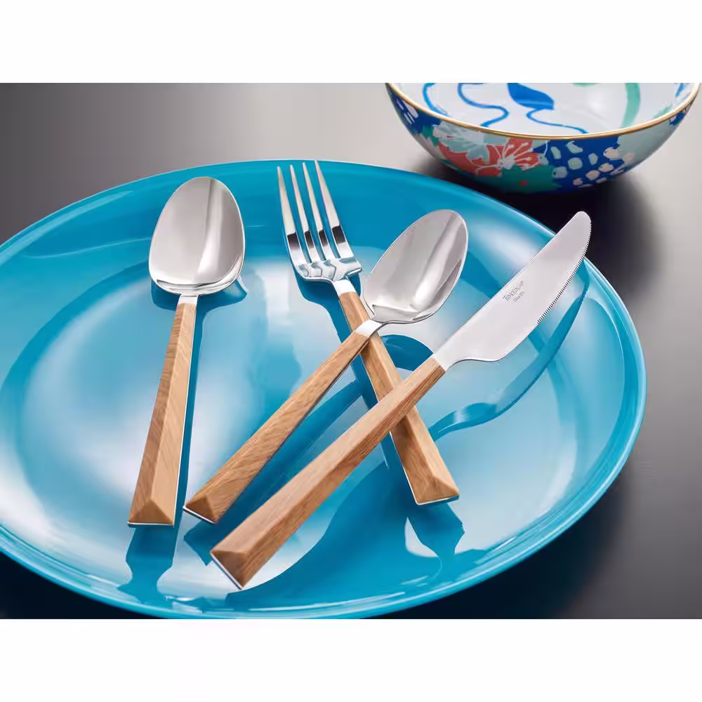 Tomodachi Dali Wood Look 16-Piece Flatware Set
