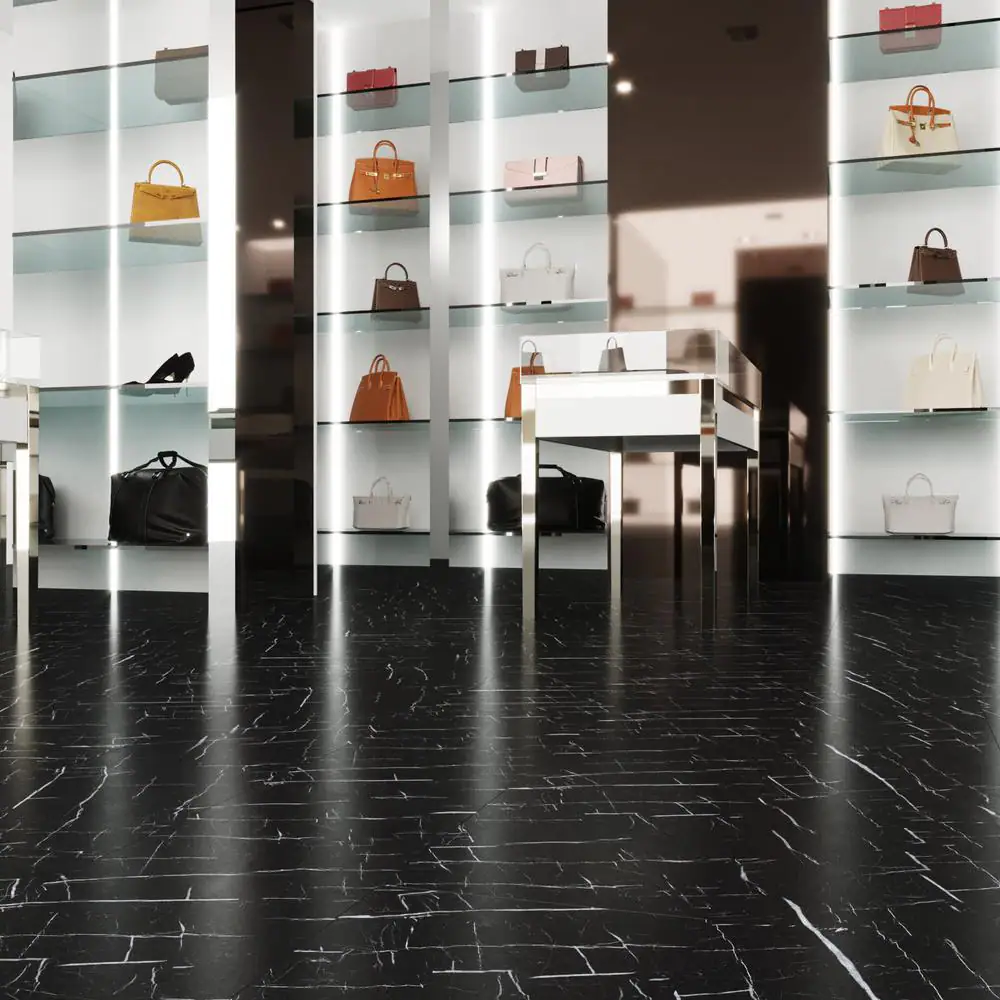 Lucida Surfaces GlueCore Blackrock 22 MIL x 12 in. W x 24 in. L Glue Down Waterproof Vinyl Tile Flooring (36 sqft/case)
