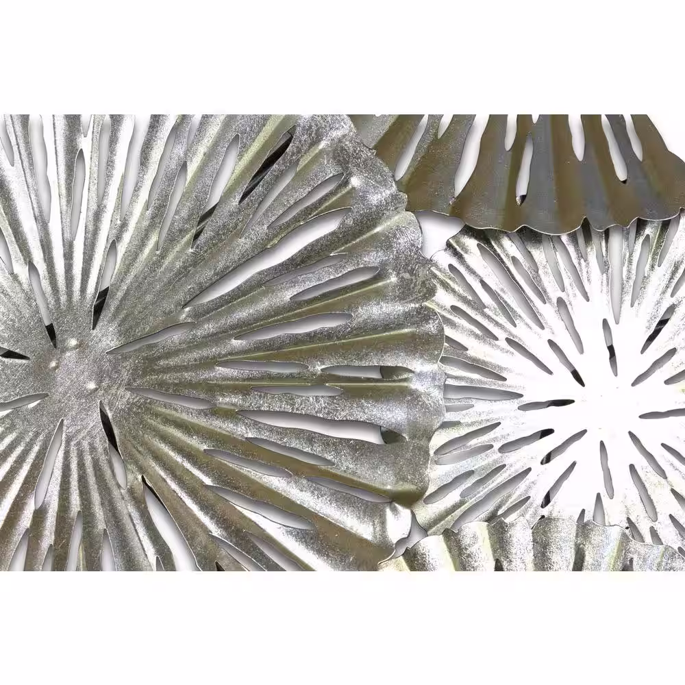 Classy Art Chic Silver Circles Metal Mixed Media Wall Art