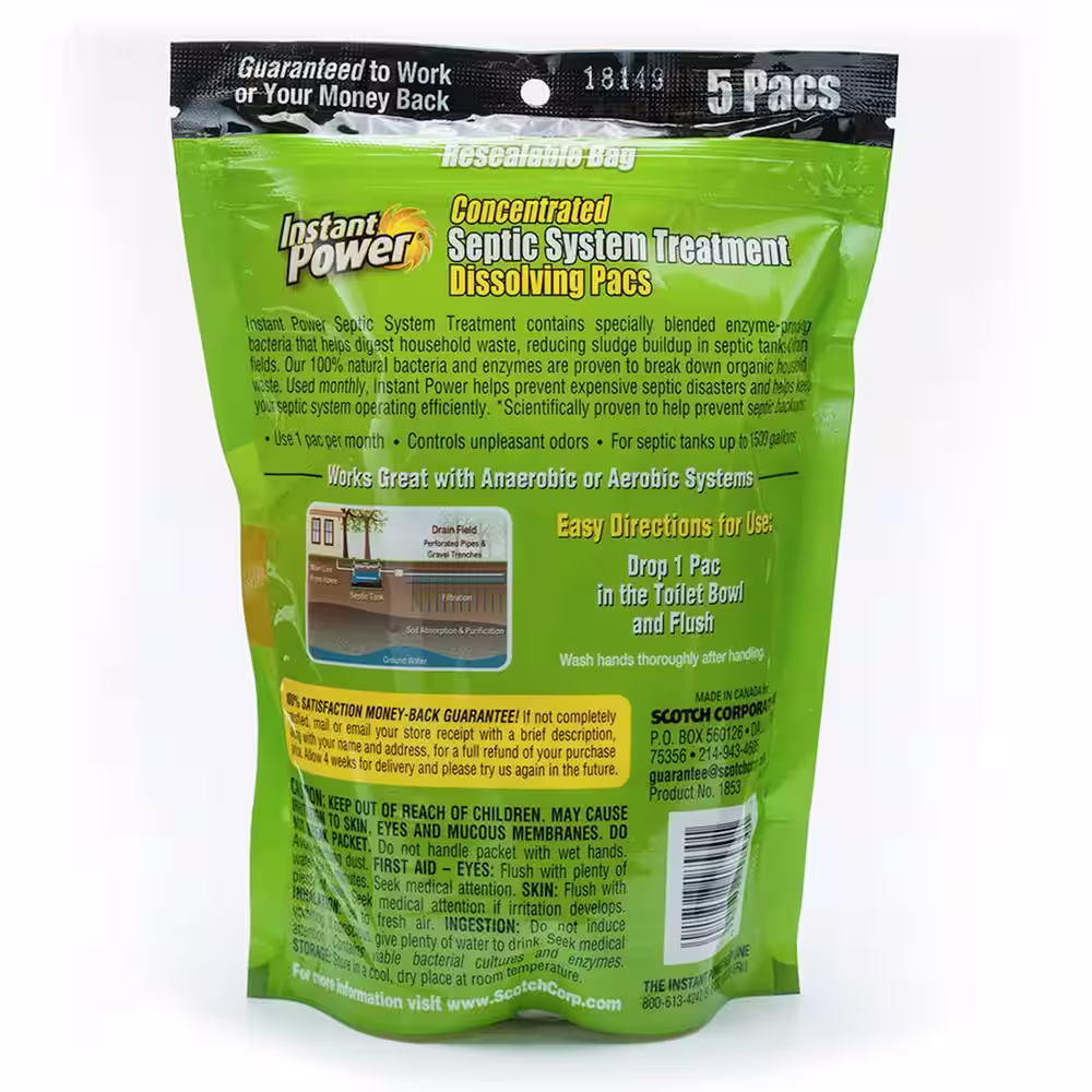 Instant Power Septic System Treatment Pacs (5-Pack)
