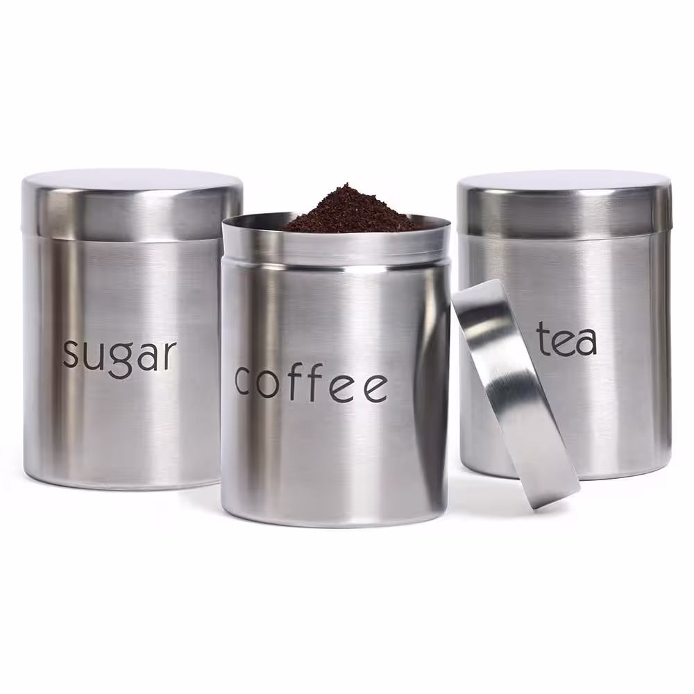 Basic Essentials 3-Piece Stainless Steel Canisters