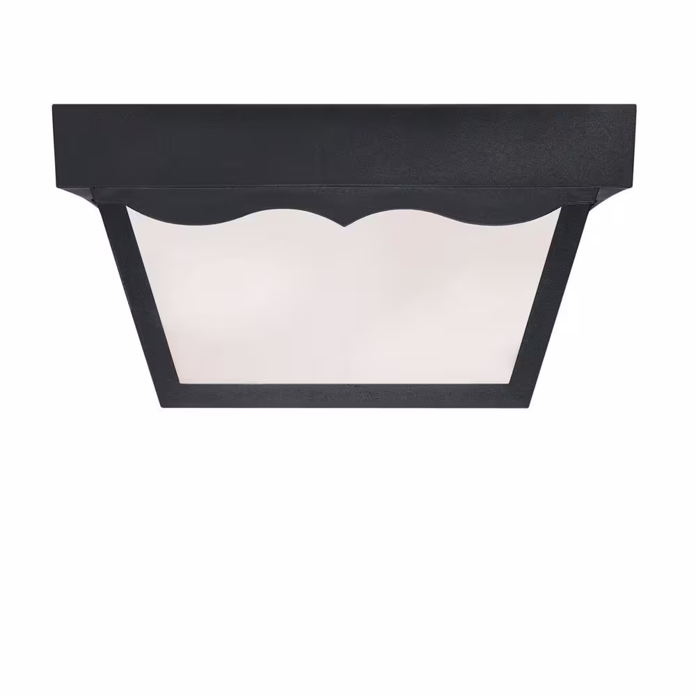Westinghouse 2-Light Black Polypropylene Outdoor Flush Mount