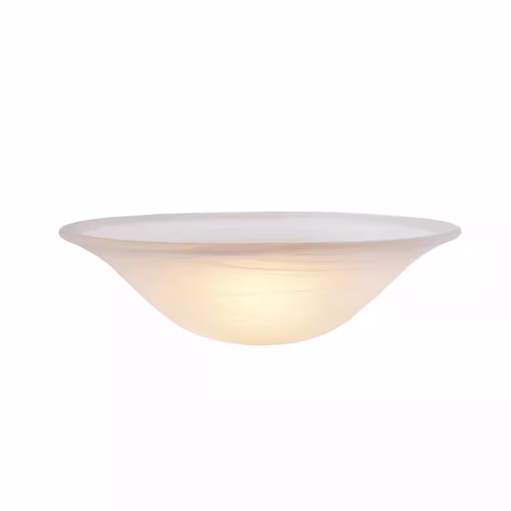 None 4-1/2 in. H x 15 in. Dia/Alabaster Glass Shade For Torchiere Lamp, Swag Lamp and Pendant