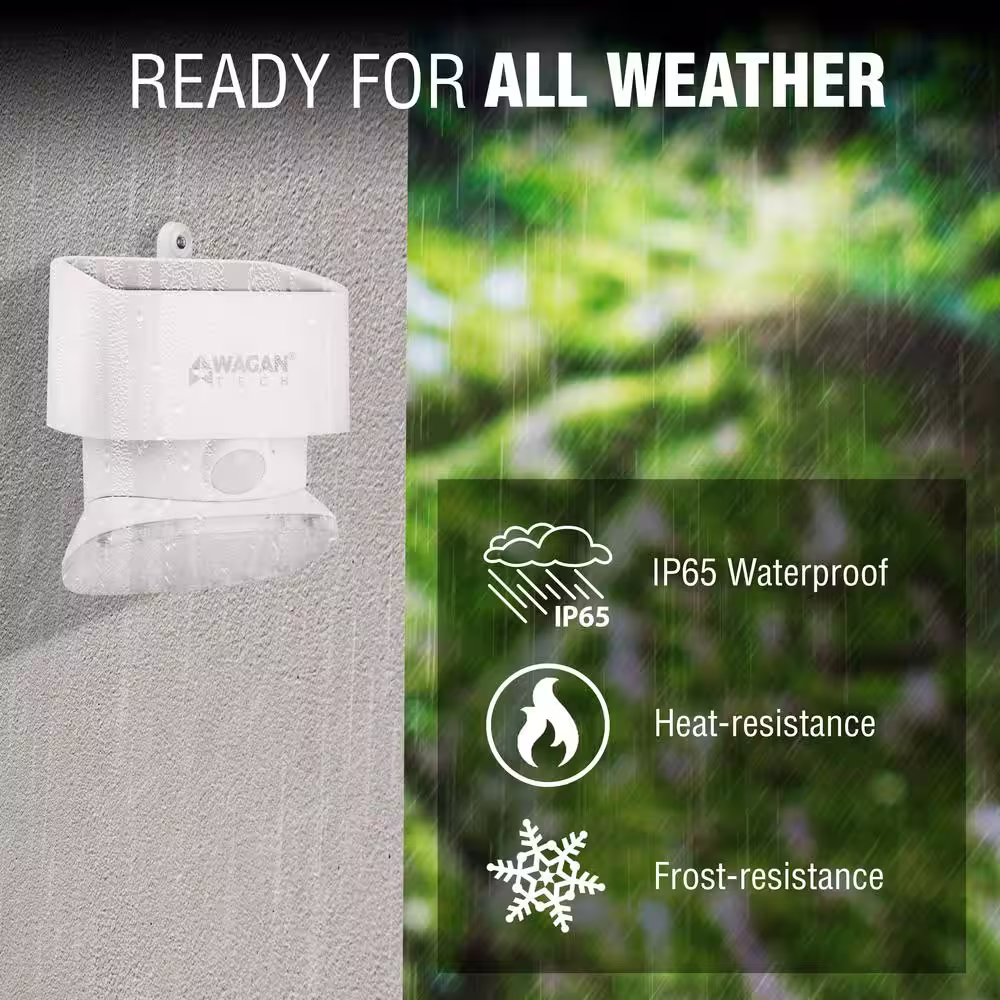 Wagan Tech 20-Watt Equivalent 2000 Lumens Solar Integrated LED Powered White Wall Light