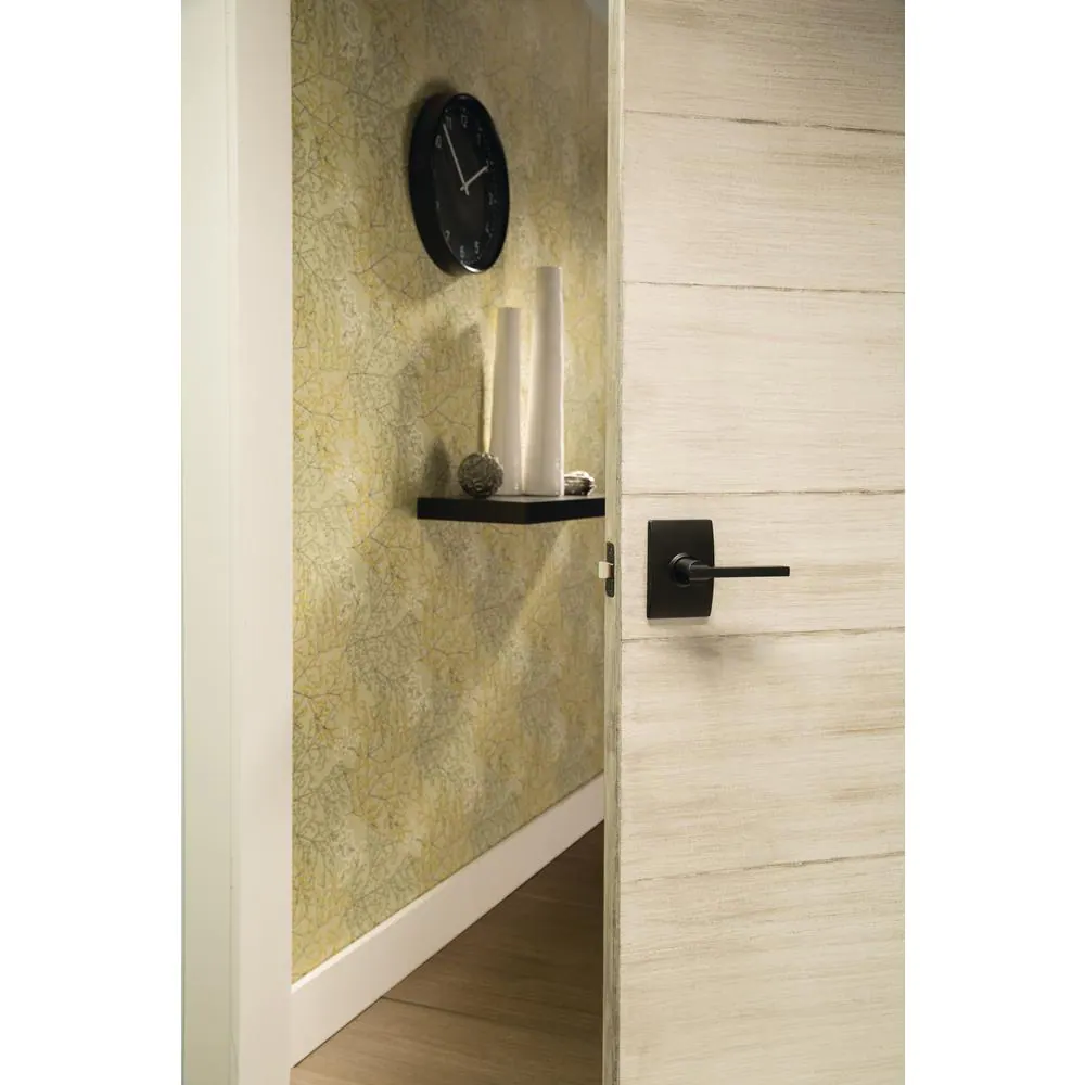 Schlage Latitude Matte Black Passage Hall/Closet Door Handle with Century Trim