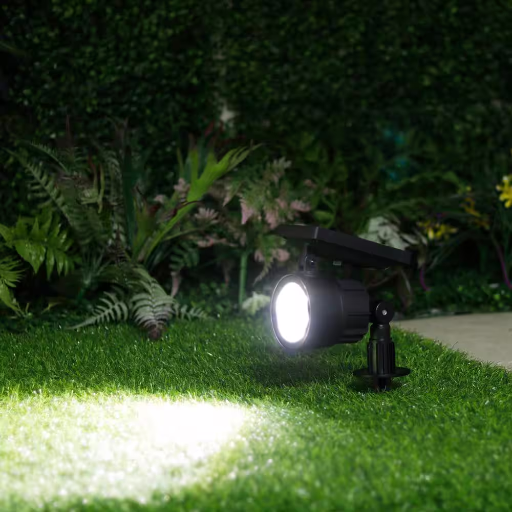 Westinghouse Solar 3.7 Volt Black LED Spotlight with Color Changing Light (2-Pack)
