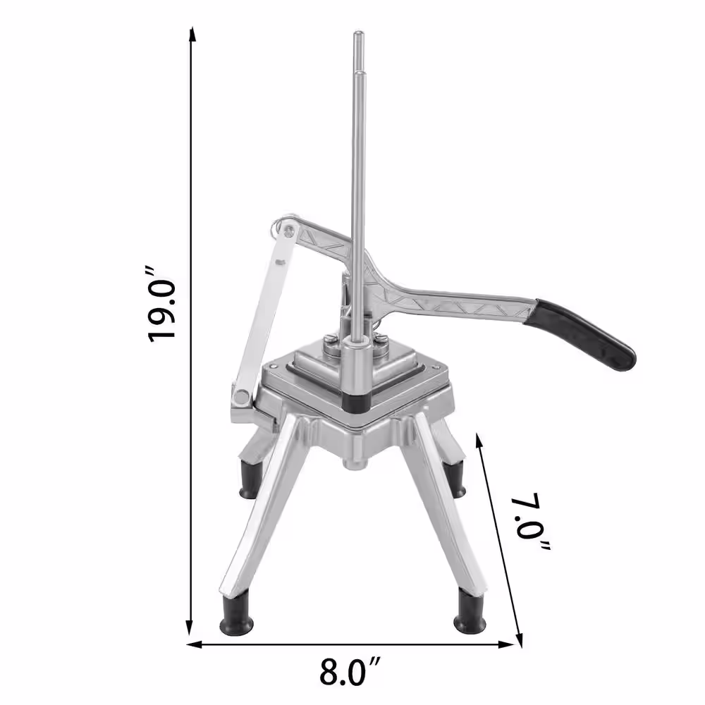 VEVOR 1/4 in. Blade Silver Commercial Vegetable Fruit Chopper Heavy Professional Food Dicer French Fry Cutter Onion Slicer