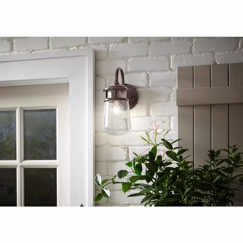 Home Decorators Collection 1-Light Antique Bronze Outdoor Wall Lantern Sconce Light