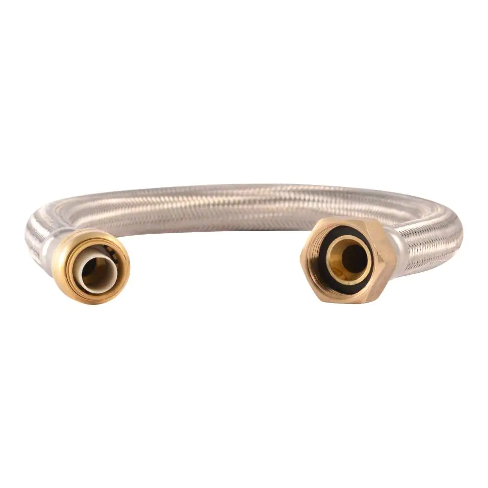 SharkBite 3/4 in. Push-to-Connect x 1 in. FIP x 24 in. Braided Stainless Steel Water Softener Connector