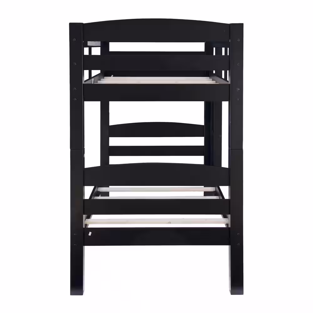 Powell Company Sanders Black Twin Over Twin Bunk Bed with Heavy Duty Slats