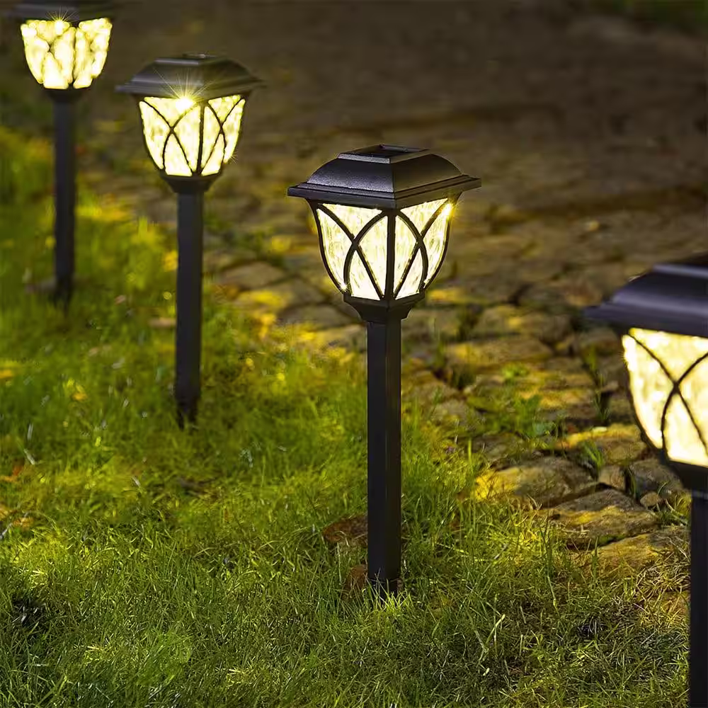 None Solar Black Integrated LED Path Light (6-Pack)