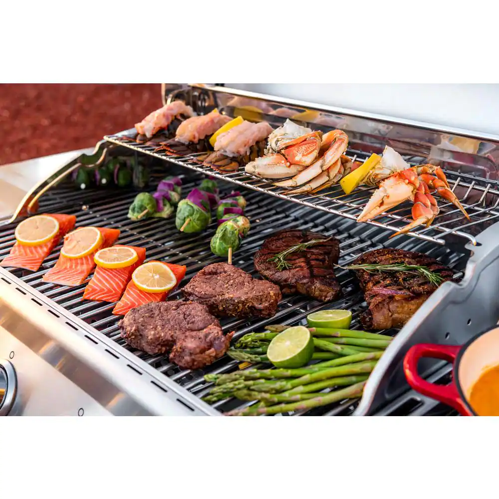 Nexgrill 4-Burner Propane Gas Grill in Red with Side Burner