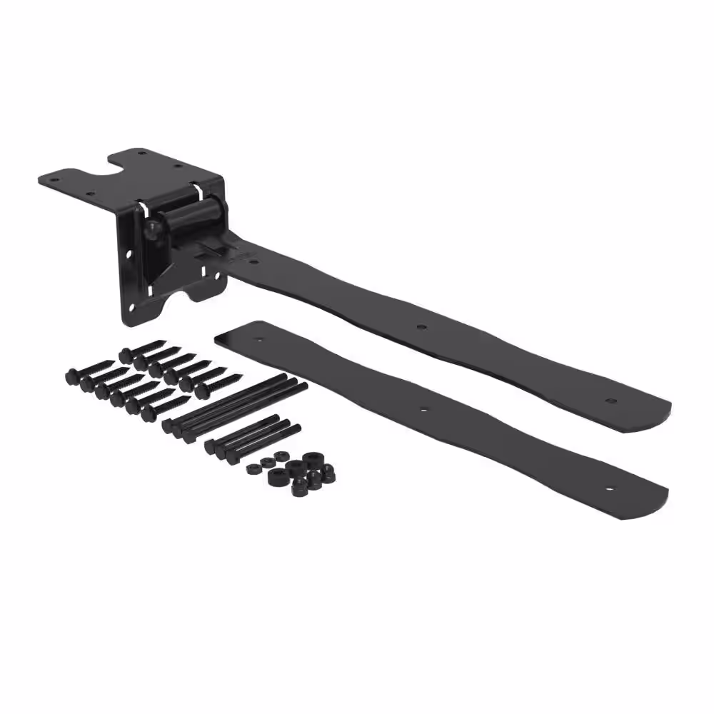 Barrette Outdoor Living 22.375 in. x 4.25 in. Black Drive Gate Strap Hinge