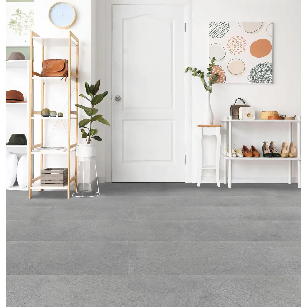 ACHIM Palazzo 12x24 Self Adhesive Vinyl Floor Tile - City Scape Concrete - 20 Tiles/40 sq. ft.