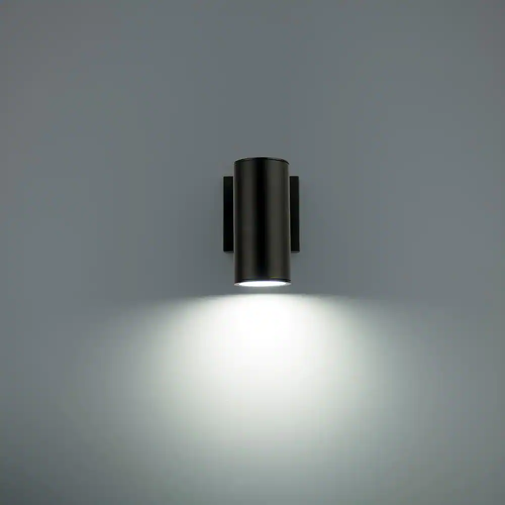 WAC Lighting Cylinder Black LED Single Up or Down Outdoor Wall Cylinder Light, 3000K