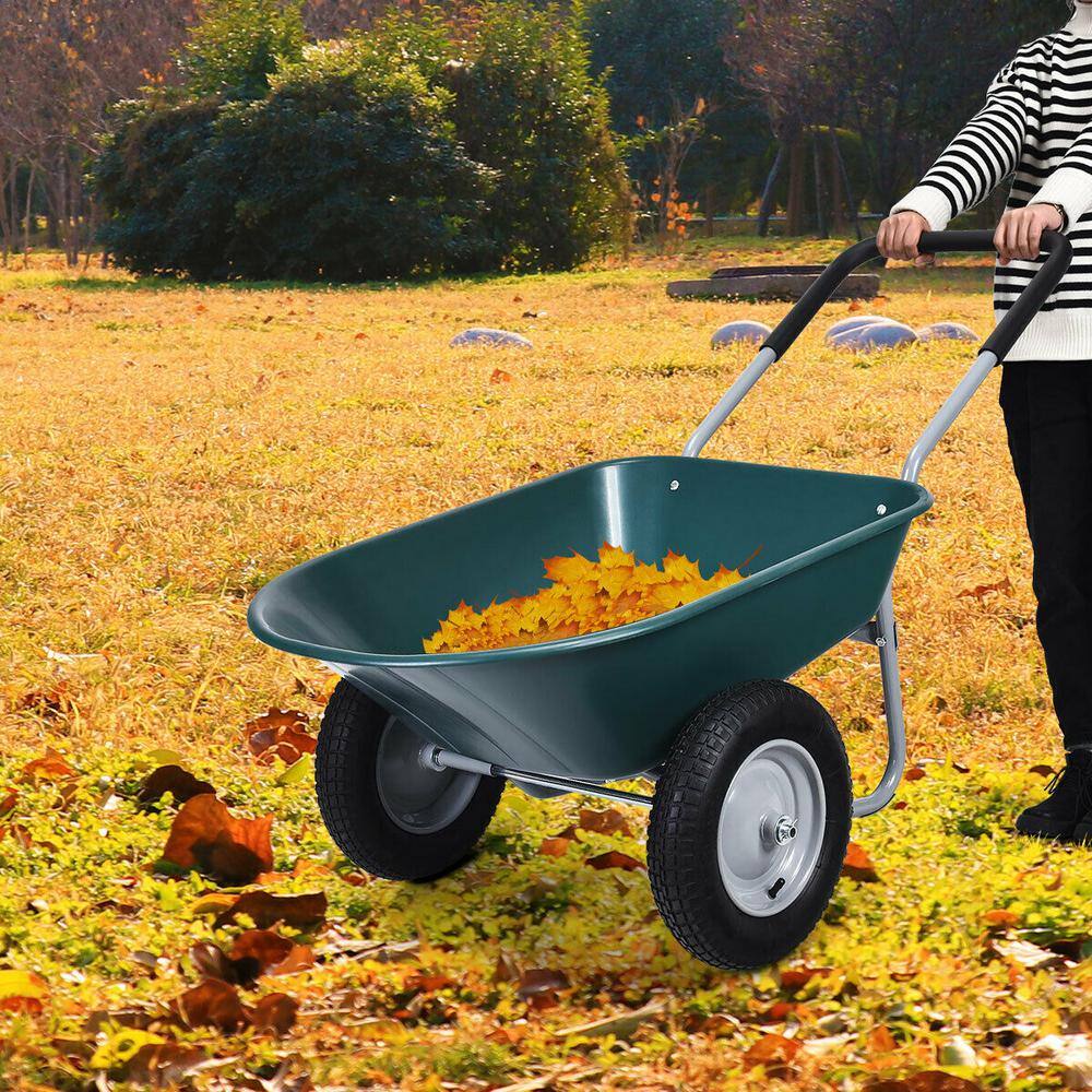 ANGELES HOME 5 cu. ft. Plastic Garden Cart Wheelbarrow