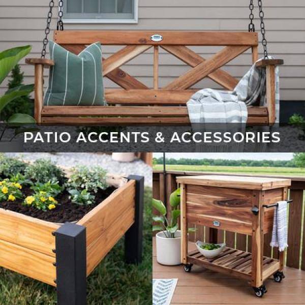 Backyard Discovery 3 ft. 8 in. x 2 ft. 1 in. Teak Wooden Raised Planter