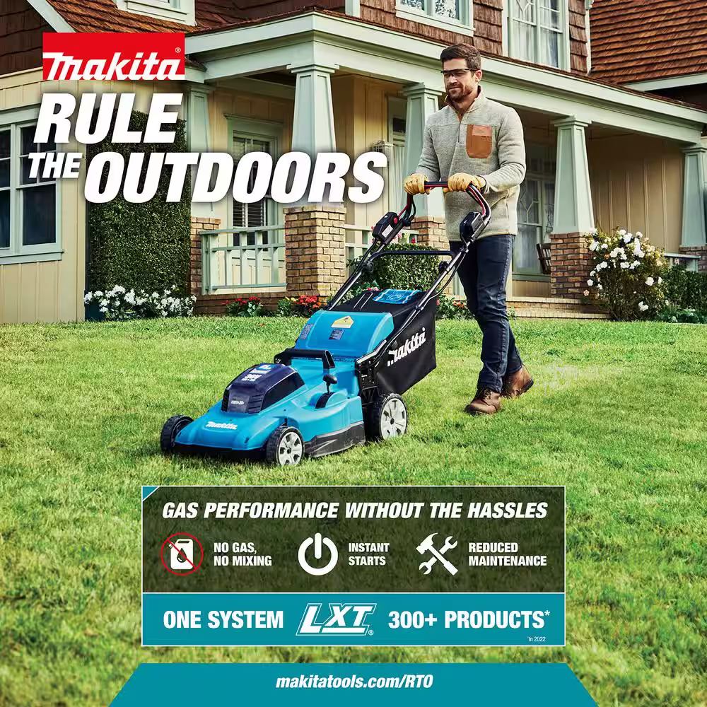 Makita 18-Volt X2 (36V) LXT Cordless 21 in. Self-Propelled Lawn Mower Kit (4 batteries 5.0Ah) with bonus 22 in. Hedge Trimmer