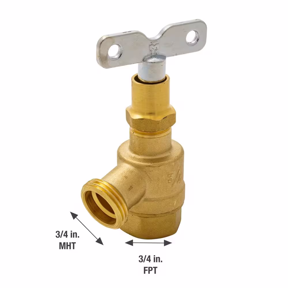 Everbilt 3/4 in. Brass Bent Nose Loose Key Garden Valve