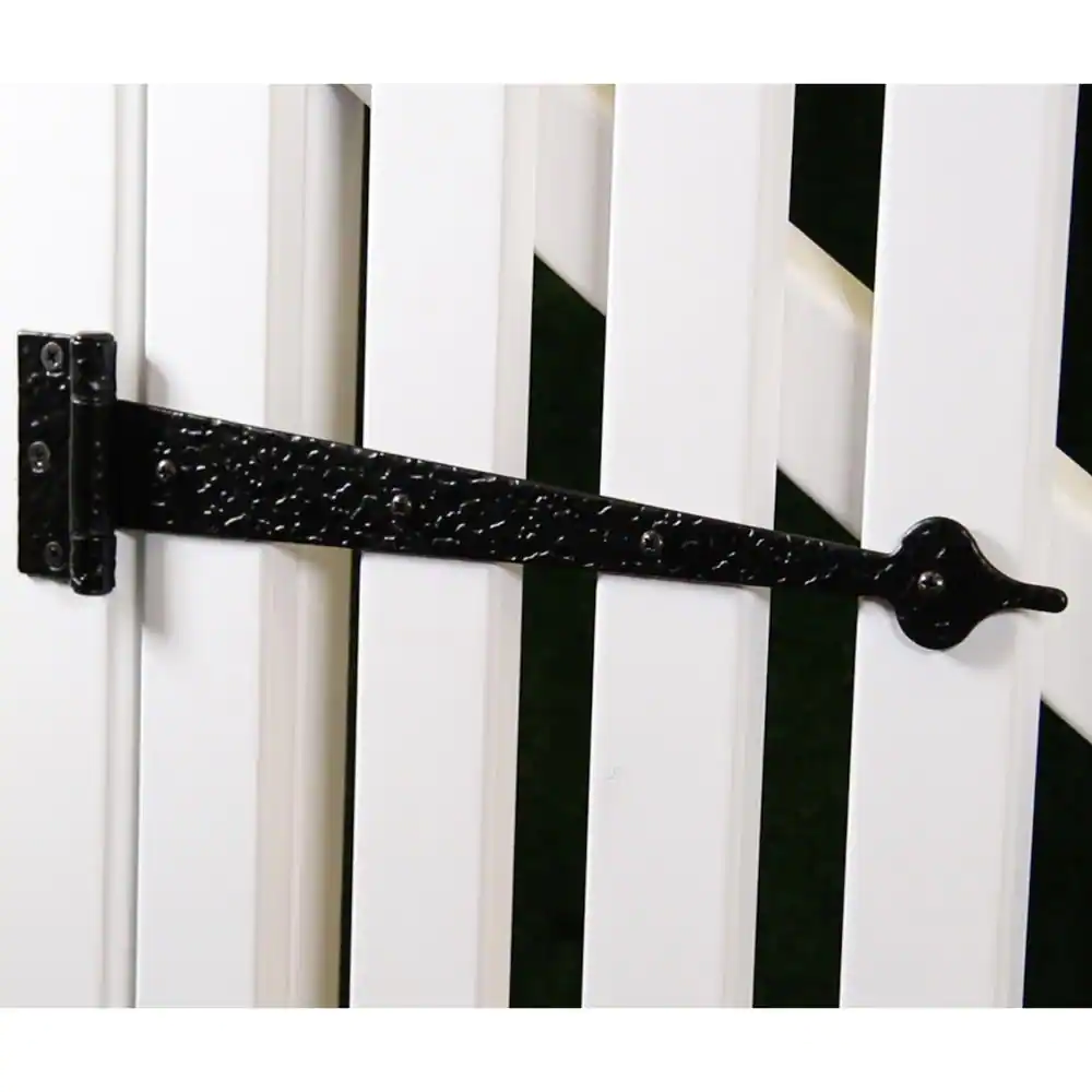 Everbilt 13 in. Black Decorative Tee Hinges (2-Pack)