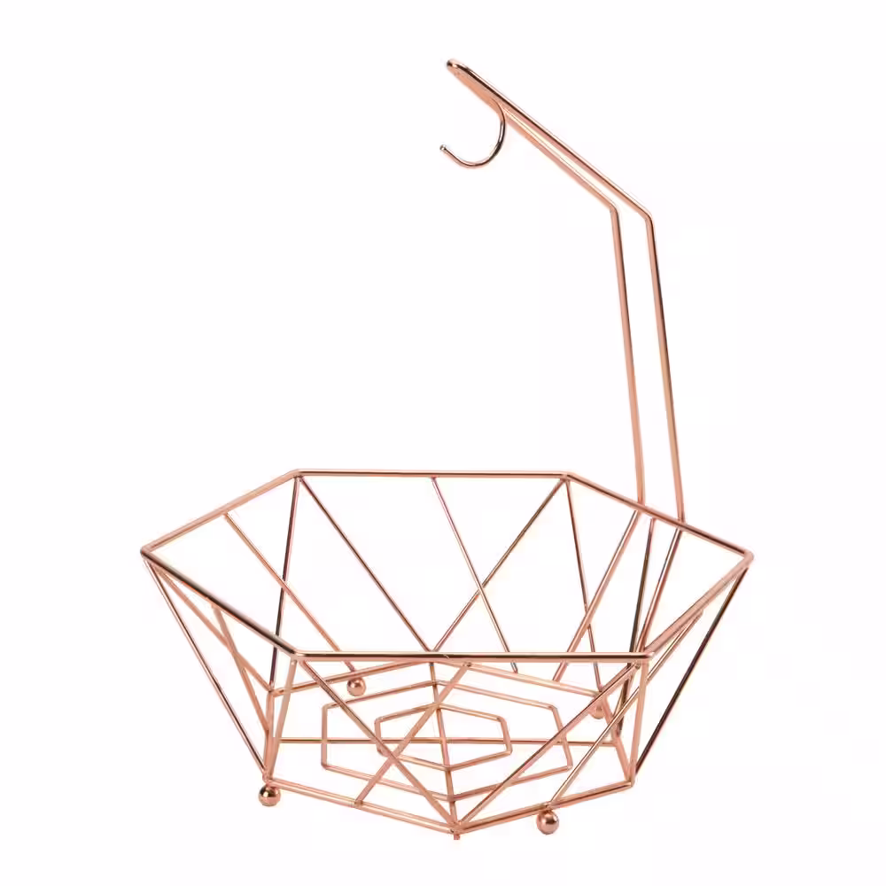 Kitchen Details Geode Copper Fruit Basket with Banana Tree