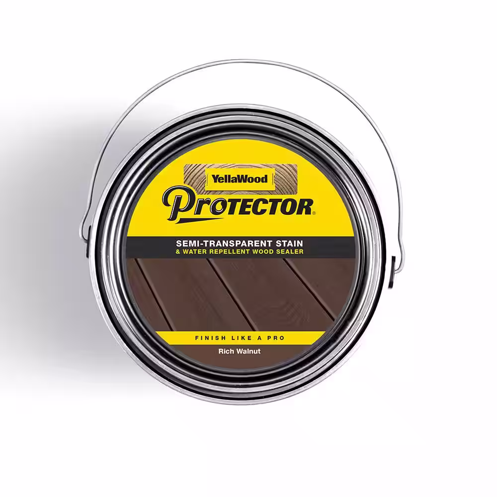 YellaWood Protector 1 gal. Rich Walnut Semi-Transparent Exterior Deck Stain and Sealer