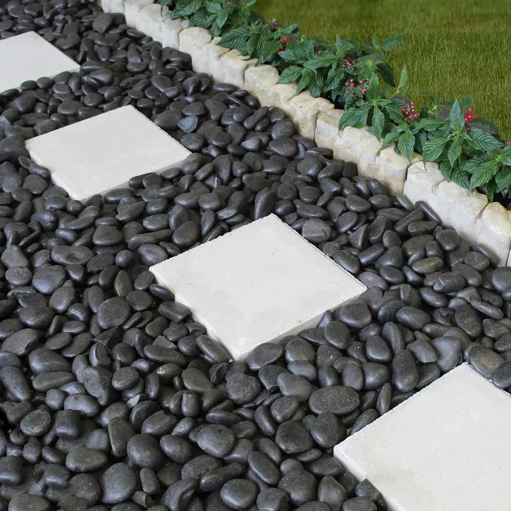 Rain Forest 0.5 in. to 1.5 in., 20 lb. Small Black Grade A Polished Pebbles