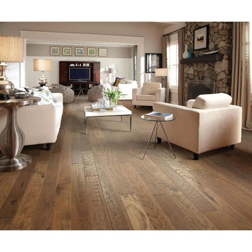 Shaw Canyon Hickory Bison Hickory 3/8 in. T x 6.4 in. W Engineered Hardwood Flooring (35 sqft/case)