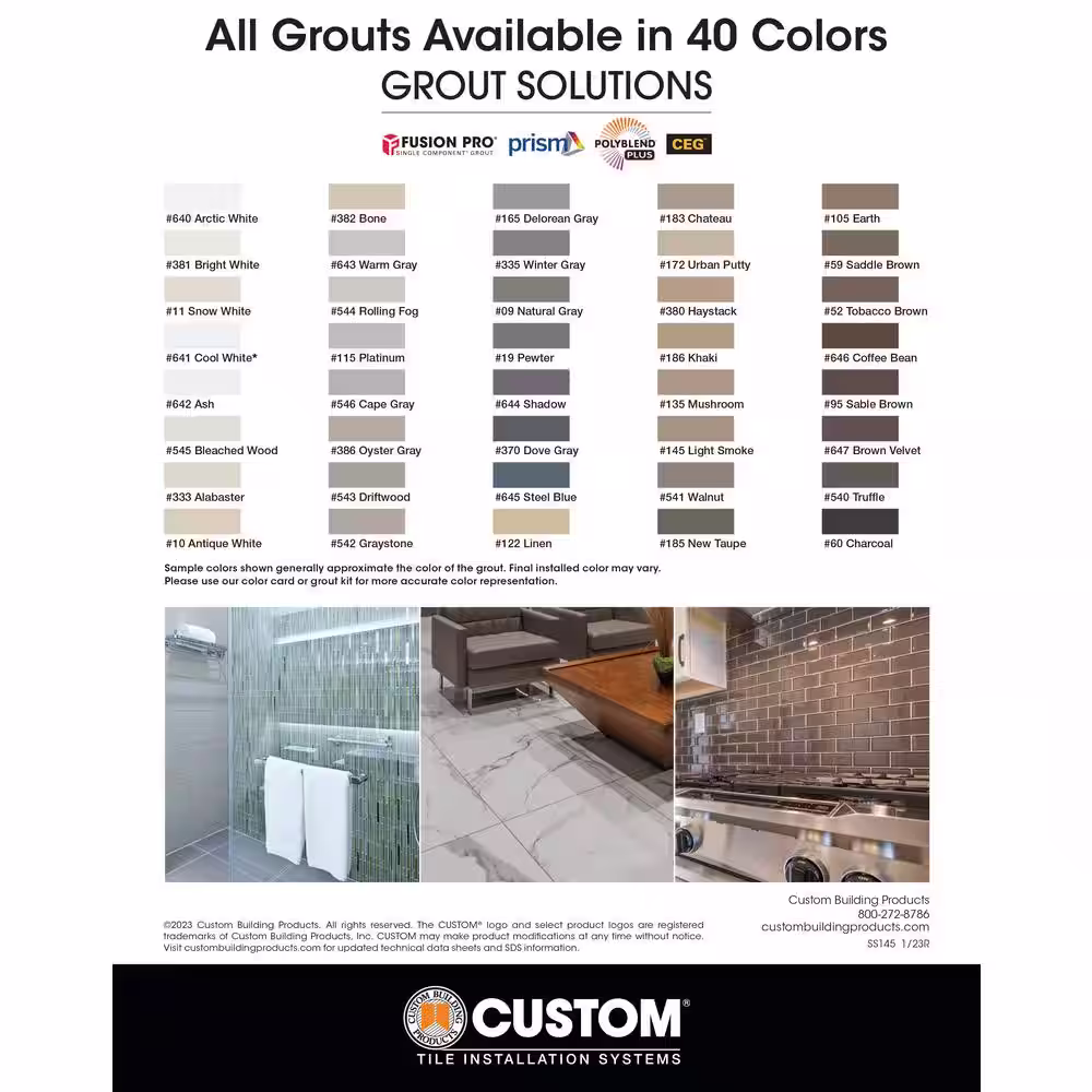 Custom Building Products Grout Solutions Color Sample Kit - 40 Colors
