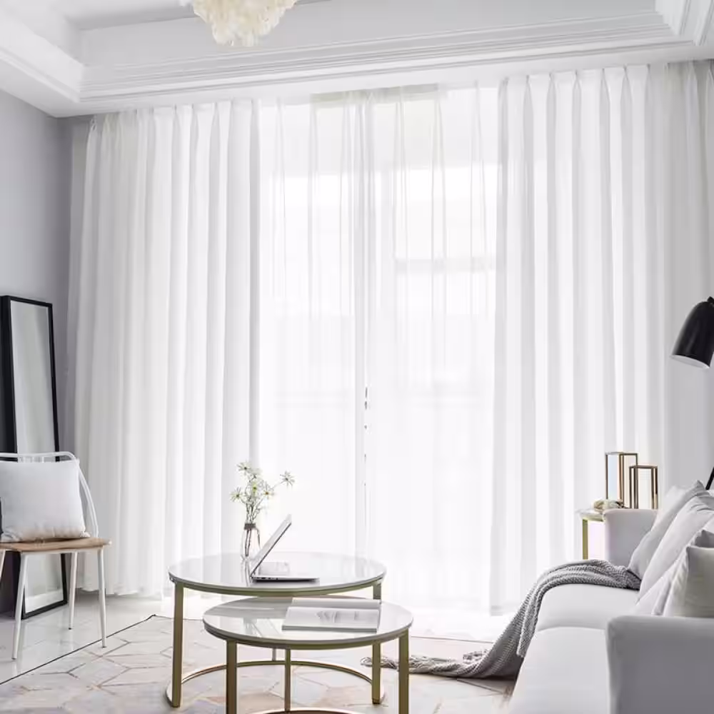 Shatex Indoor/Outdoor Mosquito Netting Curtain 63 in. x 108 in. White (2 Panel)