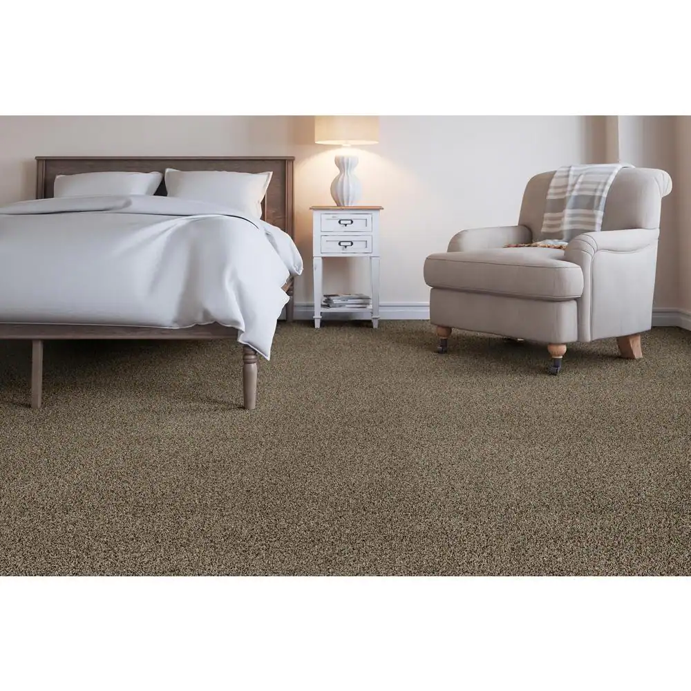 Home Decorators Collection Trendy Threads II - Elegant - Gray 60 oz. SD Polyester Texture Installed Carpet