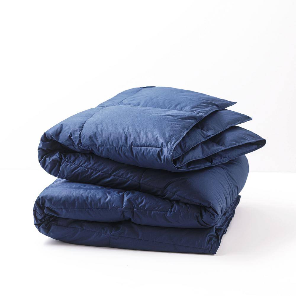 Allied Home Down-filled Cotton Twill Blue Twin Comforter
