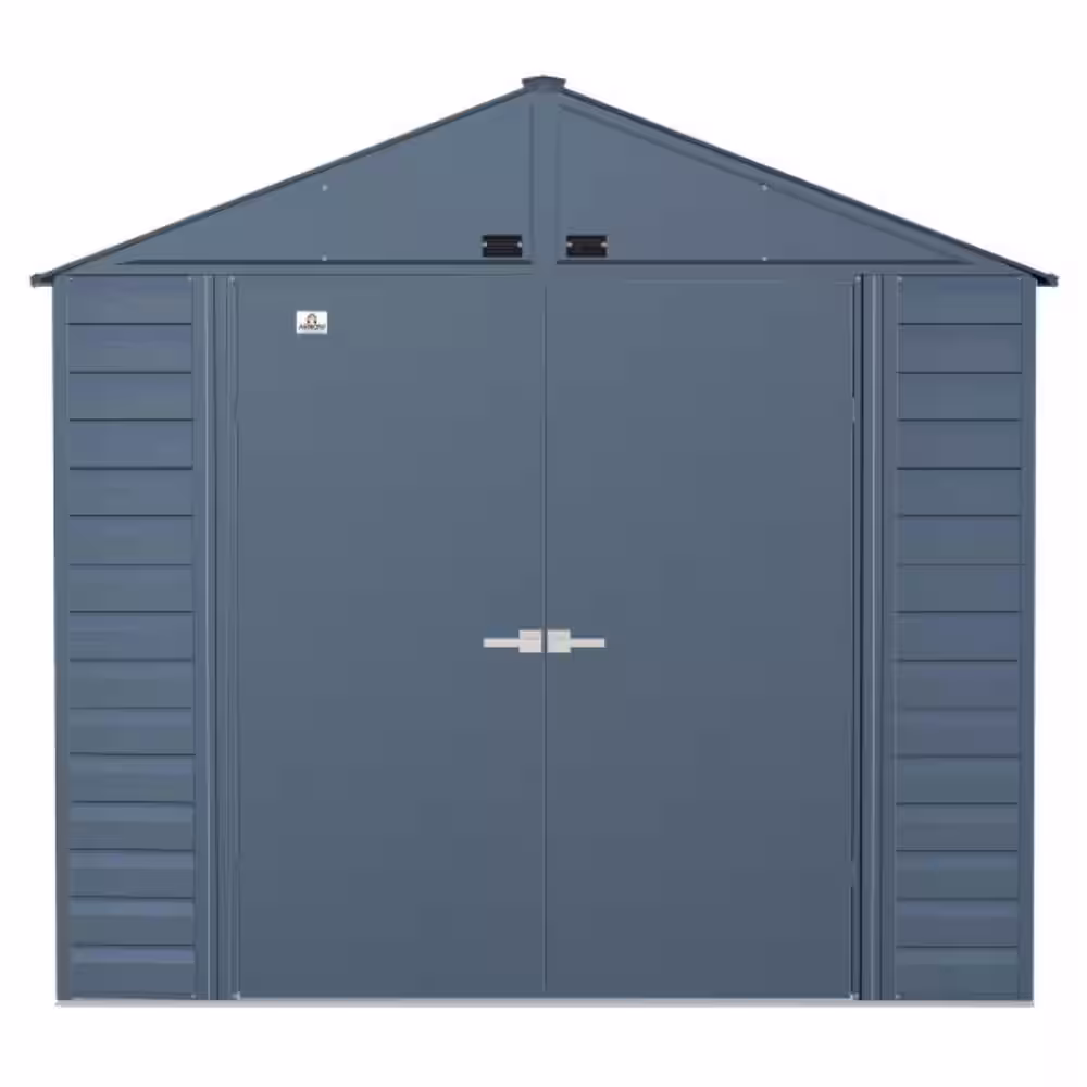 Arrow Select 8 ft. W x 8 ft. D Blue Grey Metal Shed 59 sq. ft.