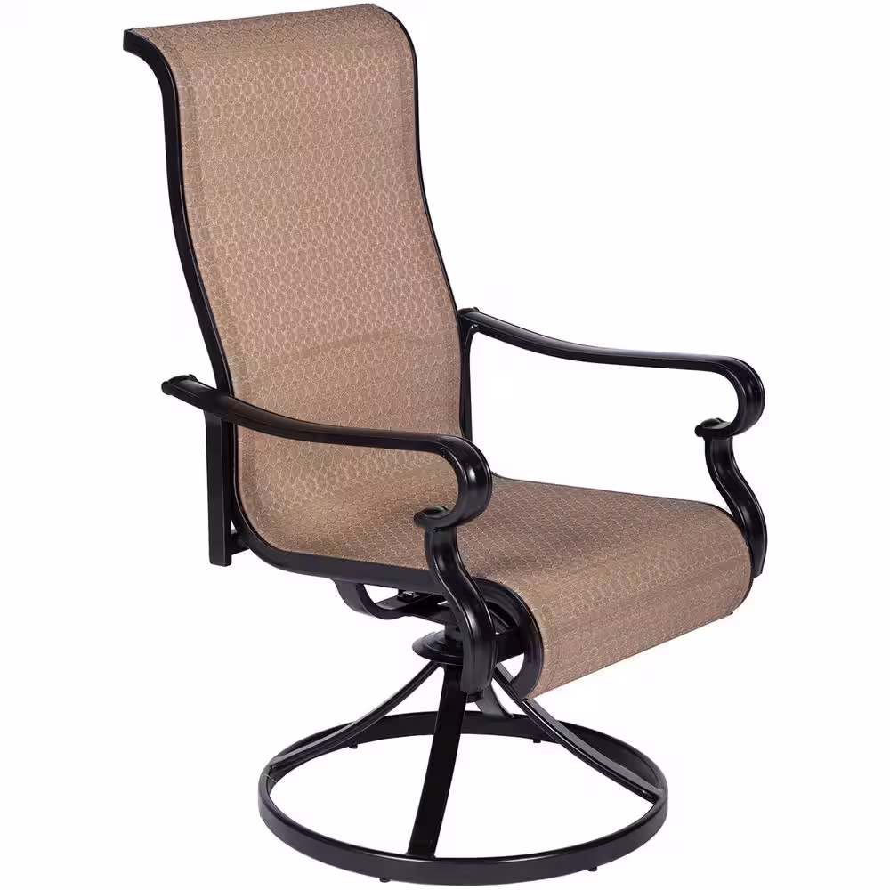 Cambridge Hammond 7-Piece Dining Set with a 70 in. x 40 in. Cast-Top Dining Table and 6 Sling Swivel Rockers