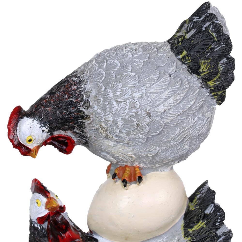 Exhart Stacked Chicken and Egg Garden Statue