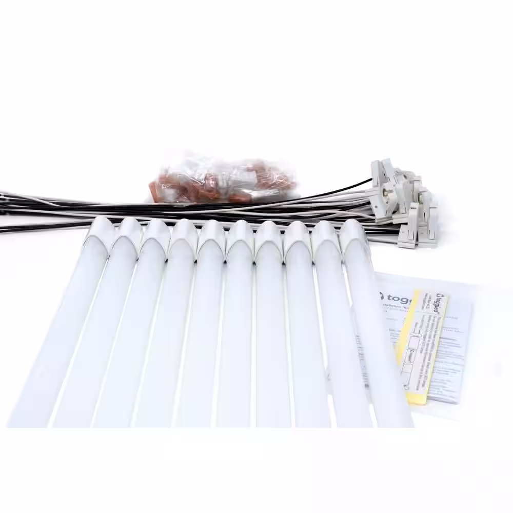 toggled 16-Watt 48 in. Universal Voltage Linear LED Tube Light Bulb 5000k (10-Pack)