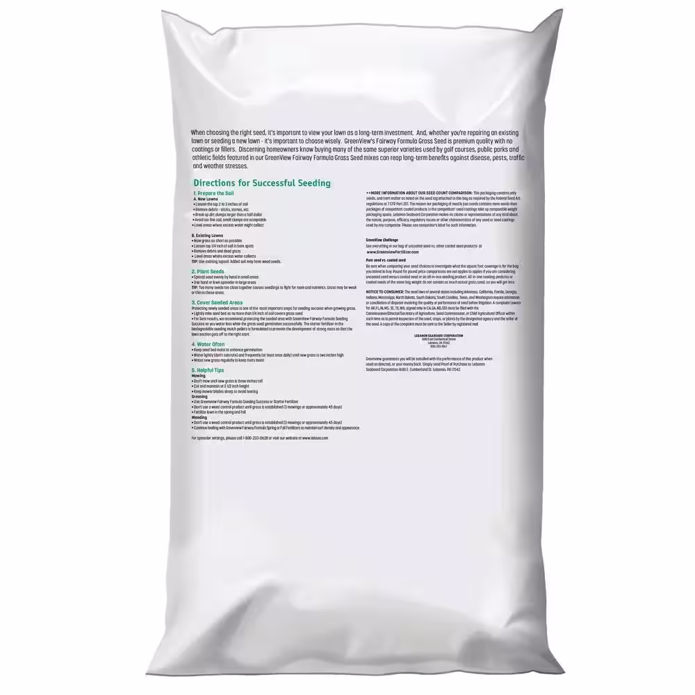 GreenView 20 lbs. Fairway Formula Grass Seed Perennial Ryegrass Blend