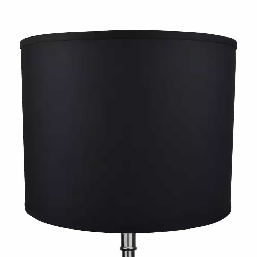 FenchelShades.com Fenchel Shades 18 in. Top Diameter x 18 in. Bottom Diameter x 14 in. Height Drum Lamp Shade - Linen Black