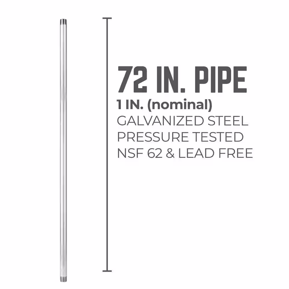PIPE DECOR 1 in. x 6 ft. Galvanized Steel Pipe (4-Pack)